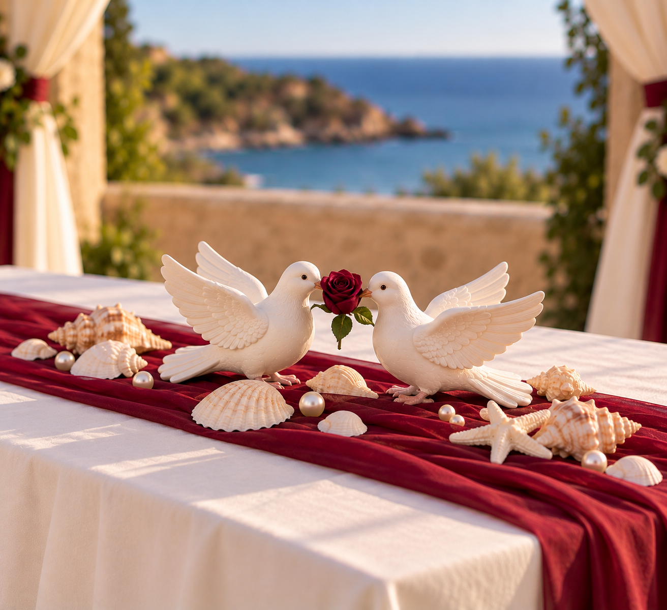 MESA DE CELEBRACAO DECORACAO POMBAS